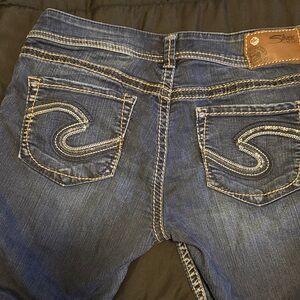 Silver Jeans Medium Blue Denim with Embroidery